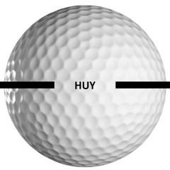 Golf ball with printed letters - direction lines