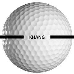 Golf ball with printed letters - direction lines